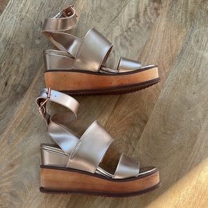 Free People Metallic Wedges